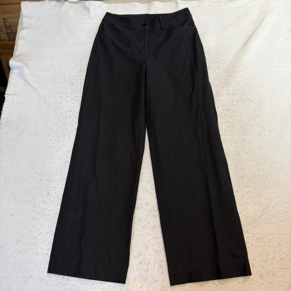 Lululemon City Sleek 5 Pocket Wide Leg Pant Womens 28 Black High Rise 7/8 Length